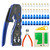 Zhuge RJ45 Crimp Tool Pass Through Ethernet Crimping Tool, CAT5 CAT5e CAT6a CAT6 Crimping Tool Kit, 50PCS CAT5 Pass Through Connectors, 50PCS RJ45 Boots, Tester, Mini Wire Stripper, Wire Cutter Plier