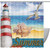 VAPOKF Shower Curtain for Bathroom Decor, Summer Beach Waterproof Polyester Fabric Bath Curtain Set with 12 Hooks - 66x72 Inches