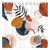 Funnytree Mid Century Abstract Shower Curtain for Bathroom Set Modern Orange Geometric Neutral Minimalist Home Bath Bathtub Decorations Decor Durable Machine Washable with 12 Hooks 72" x 72"