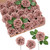 Ling's Moment 50pcs Dusty Rose Artificial Roses Flowers with Stem for DIY Wedding Bouquets Centerpieces Floral Arrangements Decorations