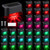 32 Pcs Solar Deck Lights Outdoor, Solar Step Lights Waterproof LED Solar Lights Outdoor Fence Lights for Stairs, Step, Railing, Patio, Driveway, Garden, Pathway and Yard (Black Shell Colorful Light)