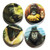 Endangered species PRIMATES 4-Button Set 1.25" round pin back buttons - ORANGATAN, GORILLA, Roloway monkey,Crested macaque