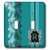 3dRose lsp_239069_2 Monogram Initial R in Teal White and Black Lace Toggle Switch