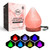 POHS Himalayan Tear Drop Shape Mini USB Pink Salt Lamp 7 Color Led Hand Crafted/Carved Rock Salt Night Light, Crystal Rock Salt from Himalayan Mountains; Premium Wood Base, USB Cable