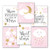 6 Reversible 8x10 Moon and Stars Nursery Decor Prints, Moon and Stars Baby Shower Decorations, Moon and Stars Wall Decor For Baby Girl Nursery Wall Art, Baby Girl Nursery Wall Decor For Girls Bedroom