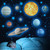 Glow in The Dark Stars Solar System Wall Stickers, Sun and 8 Major Planets Wall Decals for Bedroom, Baby Nursery Decoration for Ceiling (Blue)
