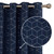 Deconovo Navy Blue Blackout Curtains, Curtains 63 Inch Length 2 Panels, Silver Diamond Foil Printed Curtain, Grommet Light Blocking Curtains, Thermal Insulated Curtains for Bedroom, 52 x 63 Inch