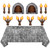 11 Pcs Medieval Scene Setter Set Window Torch Props Party Accessory Plastic Brick Tablecloth Knight Themed Castle Decorations Medieval Party Decorations for Party Table Wall Decor (Rustic Window)