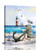 Beach Wall Art Nautical Lighthouse Anchor Wall Decor Ocean Coastal Pictures Canvas Print Artwork Paintings Home Decorations For Bathroom Living Room Bedroom Framed 12"x16"