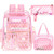 Silkfly 3 Pcs Clear Backpack Transparent School Backpacks PVC Clear Bookbag with Lunch Bag Pencil Case for Stadium, School (Pink, Polka Dot)