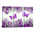 Biuteawal 3 Panel Purple Canvas Print Butterfly Wall Art Romantic Flower Painting on Canvas Contemporary Artwork for Home Kitchen Living Room Bedroom Wall Decor Ready to Hang