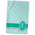 3D Rose Letter L Aqua Blue Quatrefoil Pattern Teal Turquoise Mint Monogrammed Personal Initial Towel, 15" x 22", Multicolor