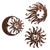 Limygus Sun silhouette wall hanging, wrought iron sun wall sculpture, metal wall decoration, wall art, hanging living room, bedroom, indoor and outdoor accessories, set of 3