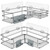 Nieifi Corner Shower Caddy with Built-In Soap Holder with Hooks, Shower Organizer Shelf Rack Basket Storage, Rust Proof Stainless Steel Bathroom Shelves Drill Free 2 Pack For 90-Degree Corner Only