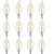 Sunlite 40429 LED Filament Flame Tip Chandelier Light Bulb, 4 Watts (40W Equivalent) 400 Lumens, Candelabra (E12) Base, Dimmable, Clear Glass Edison, UL Listed, 2700K Warm White, 12 Count