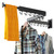 HEILAIYI Clothes Drying Rack for Laundry,Wall Mounted Clothes Hanger Rack,Folding,Retractable,Collapsible(J Shape Hooks)