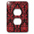 3dRose lsp_62562_6 Victorian Red n Black Damask Plug Outlet Cover, Multicoloured