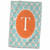 3D Rose Letter T Monogram Orange and Blue Quatrefoil Pattern TWL_210621_1 Towel, 15" x 22", Multicolor