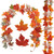 DILATATA 2 Pack 6ft/Pieces Velvet Fall Leaves Fall Garland for Mantle Maple Leaf Garland Fall Decor for Home Dinner Party Hanging Fall Leaves Garland Decorations Yellow Garland Unique Autumn Garland