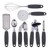 COOK With COLOR 7 Pc Kitchen Gadget Set Stainless Steel Utensils with Soft Touch Grey Handles