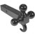 NBJINGYI 2" Trailer Hitch Tri Ball Mount with Hook 1-7/8", 2", 2-5/16" Black Plated Balls and Hook