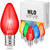 Holiday Lighting Outlet LED Smooth C7 Multi Replacement Christmas Light Bulbs for E12 Sockets, Energy Efficient Commercial Grade, 2 Diode 0.58 Watt (LED) Bulbs. Pack of 25 Bulbs