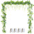 4Pcs Artificial Wisteria Garland,28.8ft Wisteria Artificial Flowers Garland with Light,Fake Silk Wisteria Flower Vine Hanging Plant Decoration for Outdoor Ceremony Wedding Arch Floral Decor