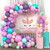 Unicorn Balloons Arch Garland Kit Unicorn Birthday Party Decorations Supplies for Girls Pastel Confetti Purple Latex Balloons