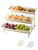 3 Tier Serving Tray for Dessert Table Display Set 14-inch Serving Stand with Serving Dishes for Entertraining Collapsible Sturdier Stand Large Serving Platters for Party Food Display Fruit, Gold Stand