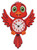 Mark Feldstein & Associates Cardinal Red Bird Swinging Tail Pendulum Pal Wall Clock, 12 Inch