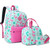 Mimfutu Flamingo School Backpack for Teen Girls, 3-in-1 Kids Backpack Bookbag Set School Bags with Lunch Box Pencil Case