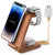 JoyGeek Wireless Charging Station, Wireless Charging Stand, 3 in 1 Charging Station for Apple iPhone 14/13/12/11/SE/X/8 Series, iWatch 8/SE/7/6/3, AirPods 2/3/Pro, Woodgrain Color