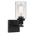 MELUCEE 1-Light Sconces Wall Lighting Industrial Matte Black Bathroom Vanity Light Indoor Porch Light Fixtures Wall Mount with Clear Glass Shade