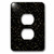 3dRose LSP_239936_6 Faux Gold Bokeh Confetti On Black Plug Outlet Cover