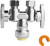 WiseWater 1 Pack 1/2" Push Fit x Dual 3/8" OD Compression Straight Stop Valve, 1/4 Turn Double Handles Shut Off Valve with Disconnect Clip, Chrome Plated Brass, Copper, PEX, CPVC, PE-RT Pipes