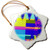 3dRose Beverly Turner Abstract Design - Abstract in Yellow and Blue - Ornaments (orn-29601-1)