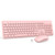 Wireless Keyboard Mouse Combo, Ultra-Slim USB Keyboard Silent Mouse Set, Water-Dropping Keycaps, 12 Shortcuts, 2.4GHz Wireless Connection for PC Laptop Windows XP/7/8/10, Vista, Mac (Pink)
