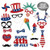 GoaPly 24 Ct 4th of July Photo Booth Props for Independence Day Patriotic Party Supplies Decorations