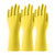 COOLJOB 3 Pairs Yellow Reusable Rubber Gloves for Dishwashing Cleaning, Grippy Latex Dish Washing Gloves with Flocked Cotton Liner, Water Resistant Household Gloves for Kitchen Bathroom, Small
