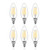Tenergy LED Candelabra Bulbs Dimmable, 4W (40 Watt Equivalent) Warm White Soft White (2700K) E12 Base Decorative B11/C37 Filament Candle Bulbs for Chandelier/Ceiling Fan (Pack of 6)