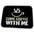 3dRose Image of Words Come Coffee With Me on Black Background - Dish Drying Mats (ddm-364070-1)