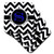 3D Rose Black and White Chevron Monogram Blue Initial S Soft Coasters, Mutli-Colour