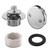 CalcMetal Lift and Turn Bathtub Drain Trim Kit,Two Hole Overflow Plate with Two Matching Screws, Easy to Install, Plated Chrome