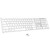Wireless Bluetooth Keyboard Full Size: Multi-Device Slim Quiet USB Rechargeable Sleek Flat Keyboard, Low-Profile Silent Noiseless External Cordless Keyboard for PC/Laptop/Computer/Windows/Mac, White