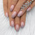 Pikabows Press On Nails Medium Coffin Pink Nude Gray Gradient Fake Nails Acrylic False Nail Tips Kit Glue on Nails for Women 24PCS