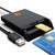 Chip Card Reader, 2 in 1 DOD Military USB Common Access CAC Card, ID Card, IC Card, Bank Card, SIM Card Reader Compatible with Windows, Linux, Multi-Function Smart Card Reader