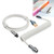 UCINNOVATE Coiled Keyboard Cable, Pro Custom Coiled USB C Cable for Gaming Keyboard, Double-Sleeved Mechanical Keyboard Cable with Detachable Metal Aviator, 1.8M USB-C to USB-A (White)