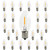 C9 LED Christmas Pathway String Light Bulbs,Indoor Outdoor String Light Replacement Bulbs, 0.6W Equivalent to 7W, White Warm 2200K ,E17 Base Shatterproof Edison LED Light Bulbs, Clear Plastic (25)