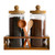 Acacia Glass Coffee Containers with Lids,2Pcs 45oz BPA Free Coffee Canister Set Bean Storage with Scoop and Measuring Spoon,Large Capacity Glass Food Storage Jars for Tea Sugar (Walnut wood)