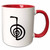3dRose 154526_5 Ceramic Mug, 11 oz, Red/White